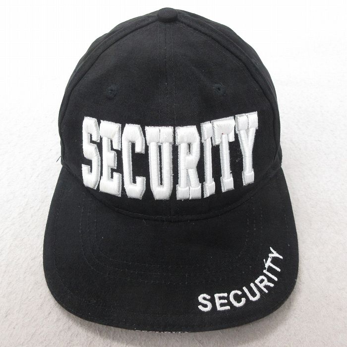 【50%OFF】中古 キャップ セキュリティ 刺繍 コットン 黒 ブラック 25jul16
