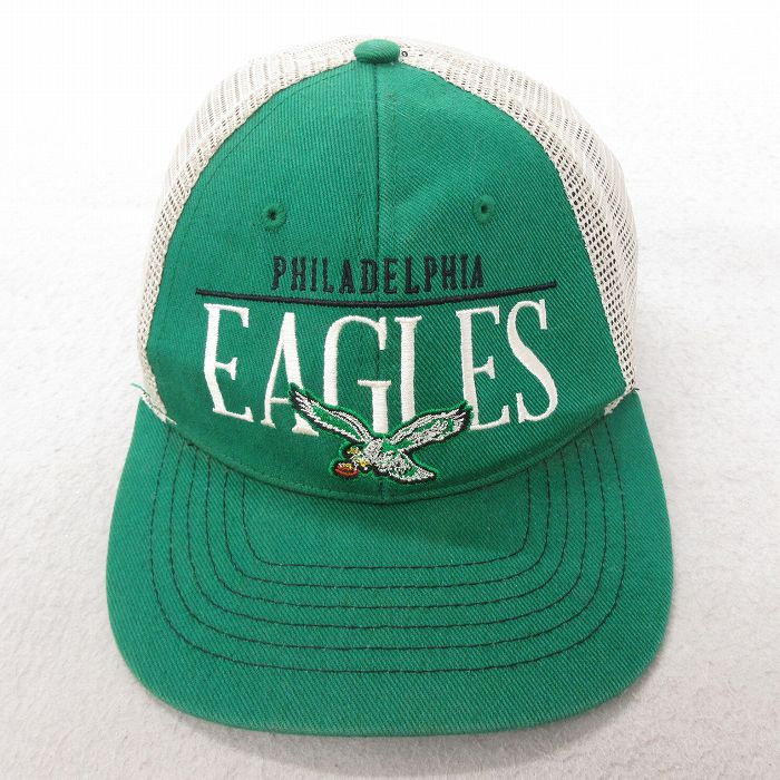 【20%OFF】中古 メッシュ キャップ NFL フィラデルフィア 刺繍 ツートンカラー コットン 緑 グリーン 25jul22