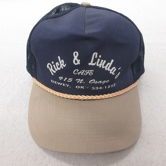 中古 メッシュ キャップ Rick ツートンカラー 紺 ネイビー 25jul22