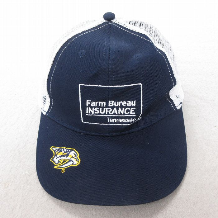 中古 メッシュ キャップ Farm 刺繍 ツートンカラー 紺 ネイビー 25jul22