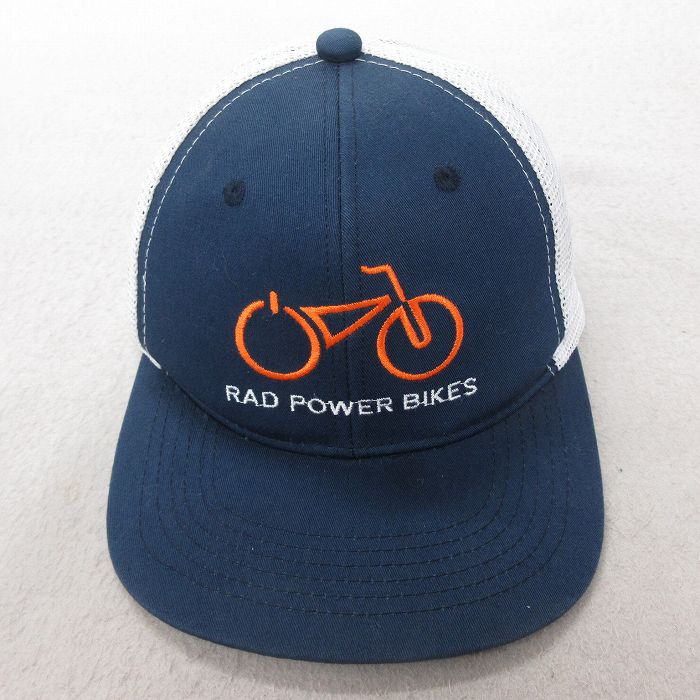 【20%OFF】中古 メッシュ キャップ 自転車 刺繍 ツートンカラー 紺 ネイビー 25jul22