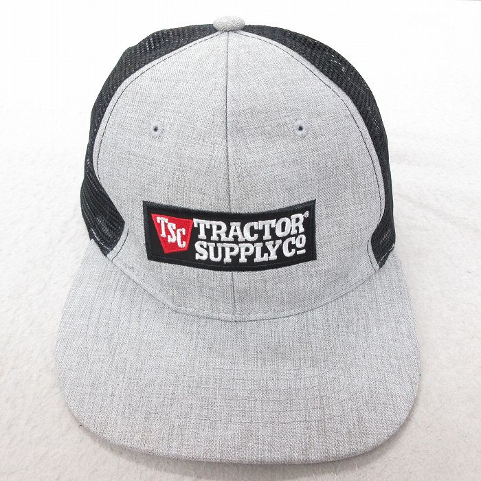 【50%OFF】中古 メッシュ キャップ トラクター 刺繍 ツートンカラー グレー 25jul22