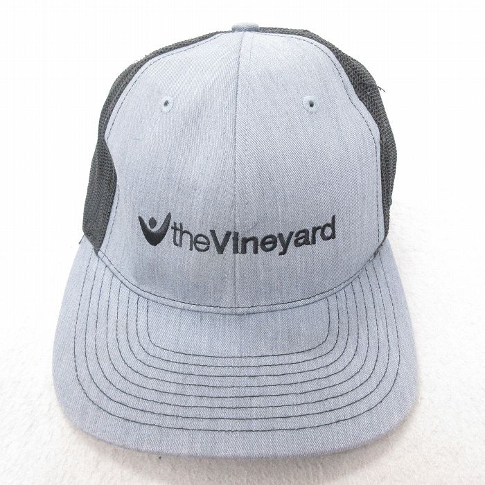 中古 メッシュ キャップ Vineyard 刺繍 ツートンカラー グレー 25jul22
