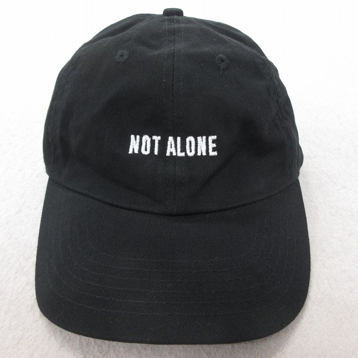 中古 キャップ NOT ALONE 刺繍 コットン 黒 ブラック 25jul23
