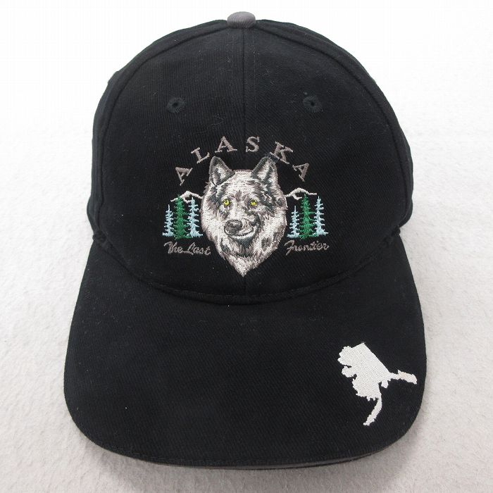 中古 キャップ アラスカ 刺繍 コットン 黒 ブラック 25jul23