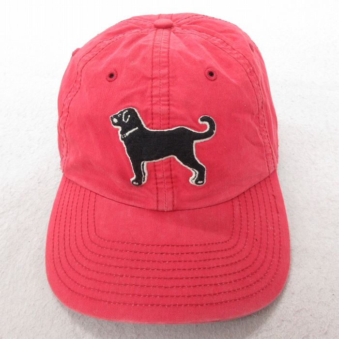 中古 キャップ 犬 刺繍 コットン 赤 レッド 25jul23