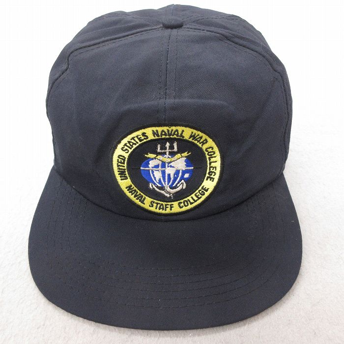 中古 キャップ 90年代 90s NAVAL 刺繍 USA製 紺 ネイビー 【spe】 25jul23