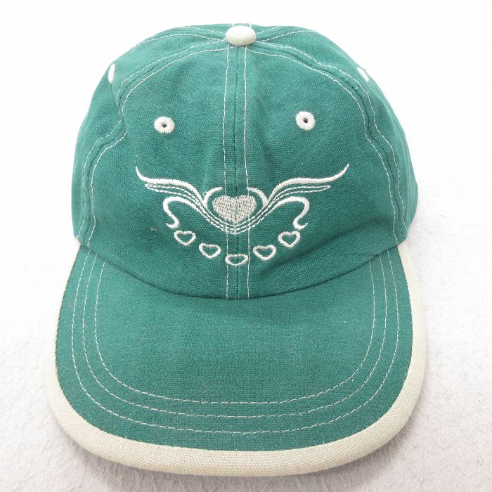 中古 ADAMS キャップ ハート 刺繍 コットン 緑 グリーン 25jul23
