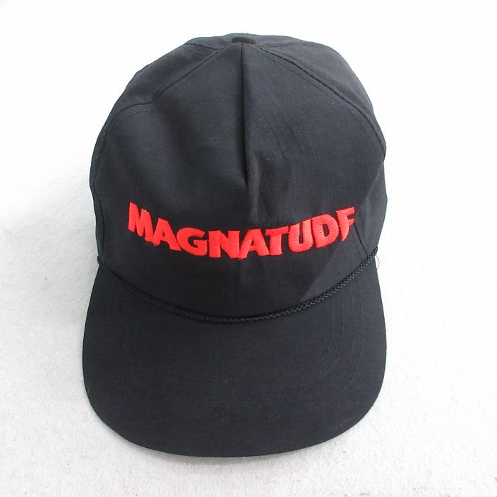 【20%OFF】中古 キャップ 90年代 90s MAGNATUDE 刺繍 黒 ブラック 25jul28