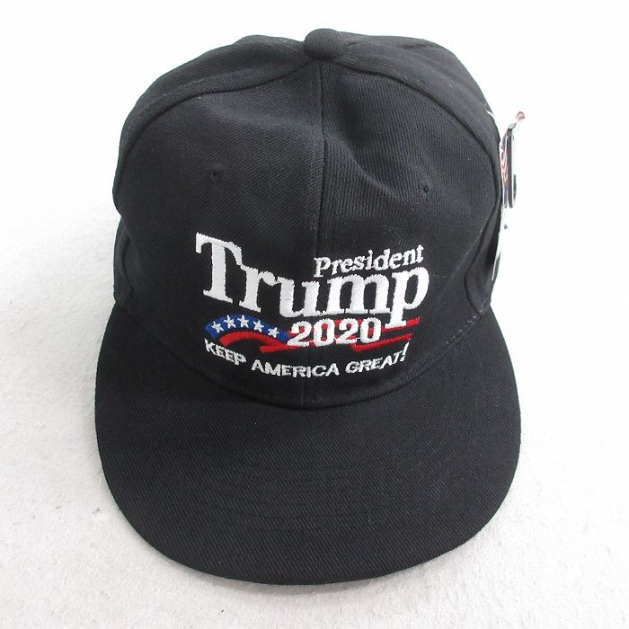 中古 キャップ トランプ大統領 刺繍 デッドストック 黒 ブラック 25jul28