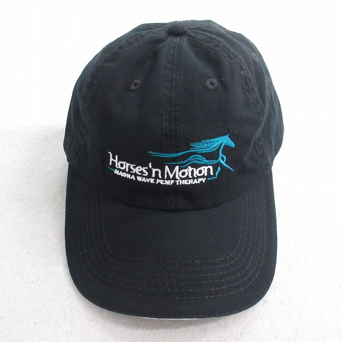 中古 キャップ Horsesn 刺繍 コットン 黒 ブラック 25jul28
