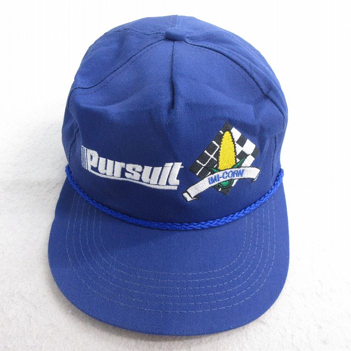 中古 キャップ 90年代 90s pursuit 刺繍 USA製 青 ブルー 25jul28