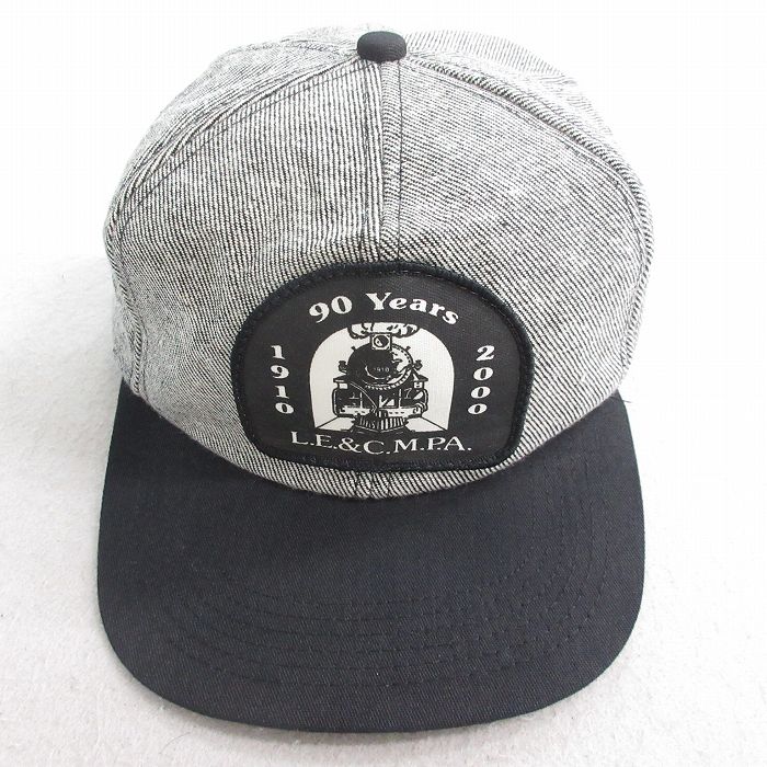 中古 キャップ 00年代 00s 汽車 ツートンカラー USA製 グレー他 25jul28