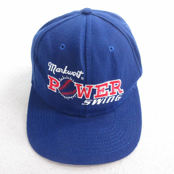 【20%OFF】中古 キャップ 90年代 90s POWER SWING 刺繍 USA製 青 ブルー 25jul28