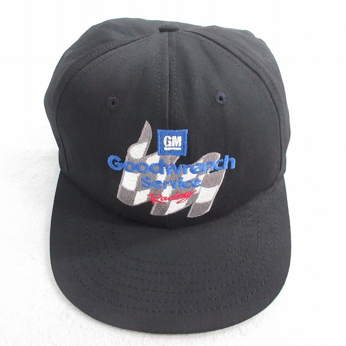 中古 キャップ 90年代 90s Goodwrench レーシング 刺繍 USA製 黒 ブラック 25jul28