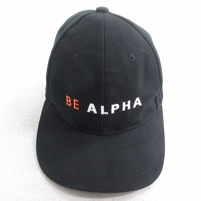 中古 キャップ BE ALPHA 刺繍 コットン 黒 ブラック 25jul28