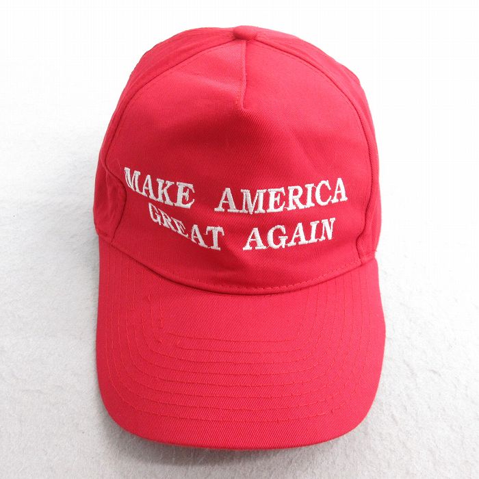 【50%OFF】中古 キャップ 90年代 90s MAKE AMERICA 刺繍 赤 レッド 25jul28