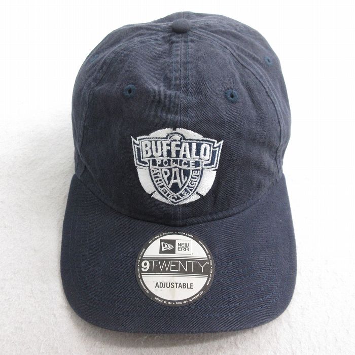中古 ニューエラ キャップ バッファロー ポリス 刺繍 コットン 紺 ネイビー 25jul29