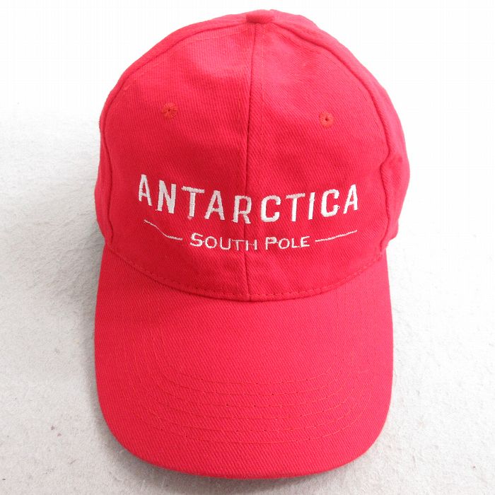 中古 キャップ ANTARCTICA 刺繍 赤 レッド 25jul29