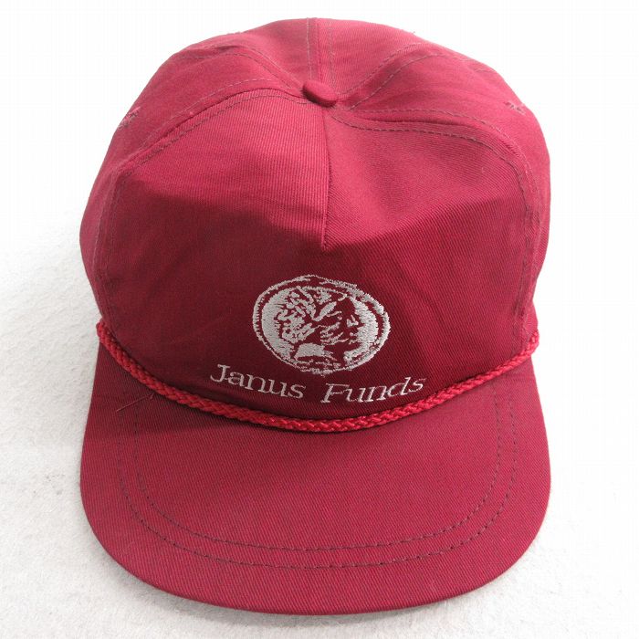 中古 キャップ 80年代 80s Janus Funds 刺繍 USA製 エンジ 25jul29