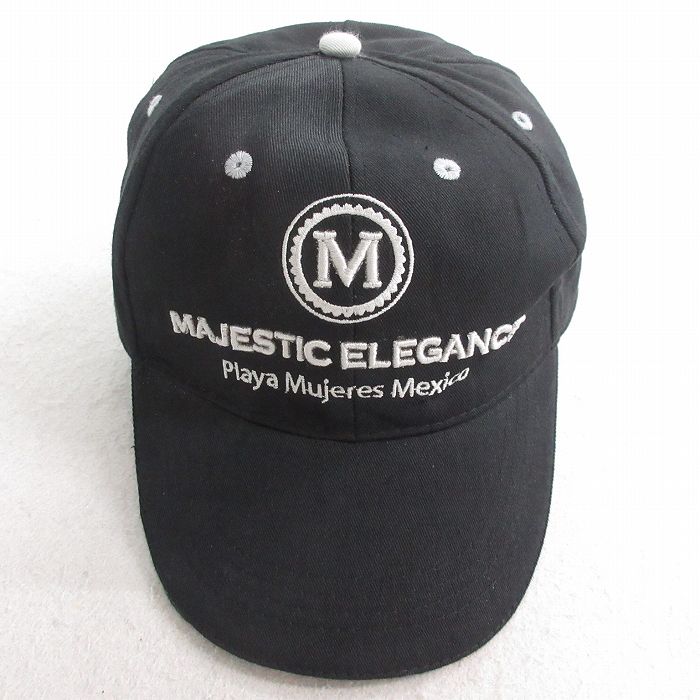 中古 キャップ MAJESTIC ELEGANCE 刺繍 黒 ブラック 25jul29