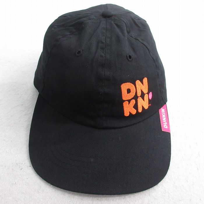 中古 キャップ ダンキンドーナツ 刺繍 コットン 黒 ブラック 25jul31