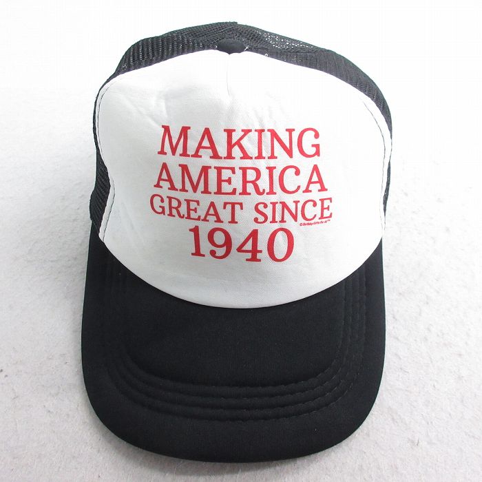 中古 メッシュ キャップ MAKING AMERICA ツートンカラー 黒他 ブラック 25jul31