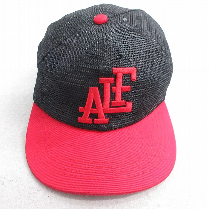 【50%OFF】中古 メッシュ キャップ ALF 刺繍 ツートンカラー 黒他 ブラック 25jul31