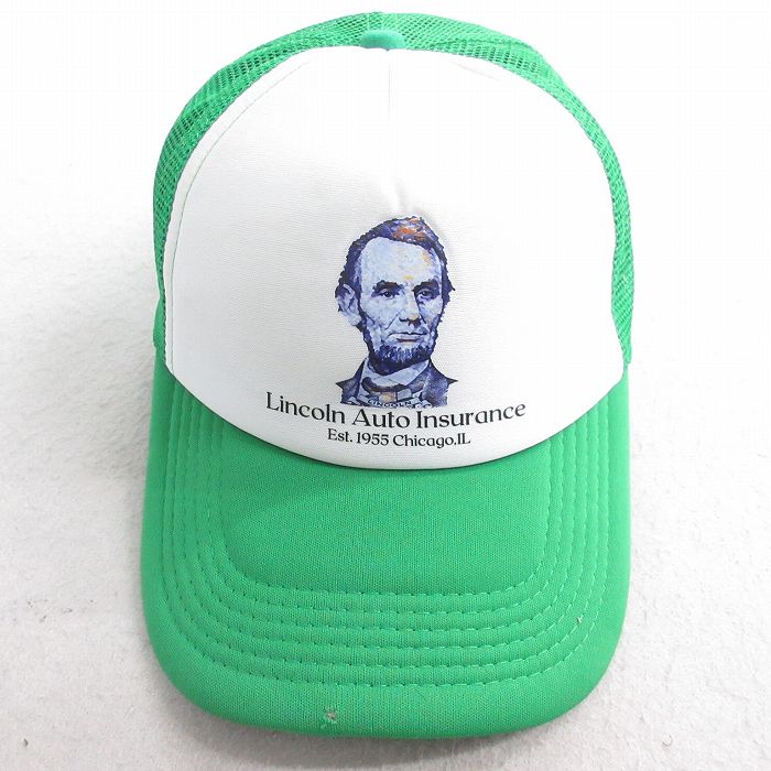 中古 メッシュ キャップ リンカーン ツートンカラー 緑他 グリーン 25aug01