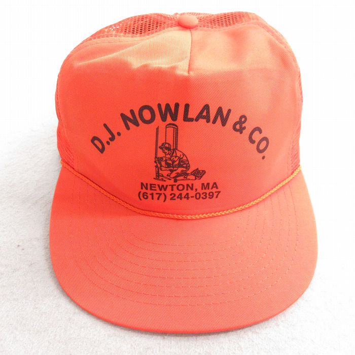 中古 メッシュ キャップ 90年代 90s D.J.NOWLAN オレンジ 25aug01