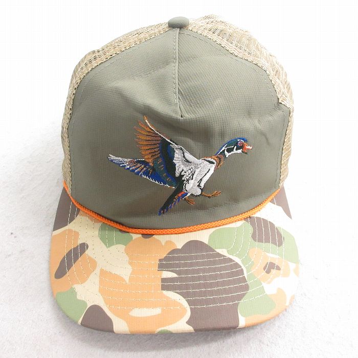 中古 メッシュ キャップ 鳥 刺? ベージュ他 カーキ 25aug01