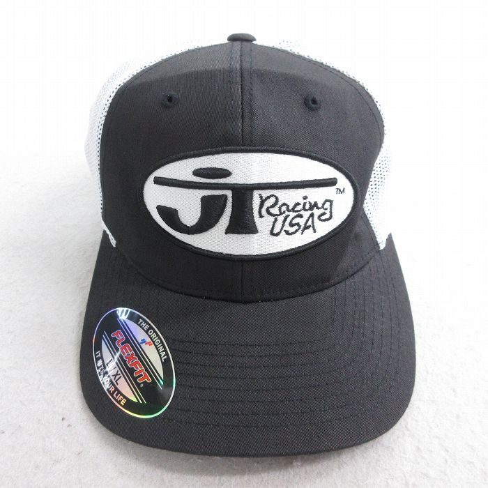 中古 メッシュ キャップ JT レーシング 刺繍 ツートンカラー 黒他 ブラック 25aug01