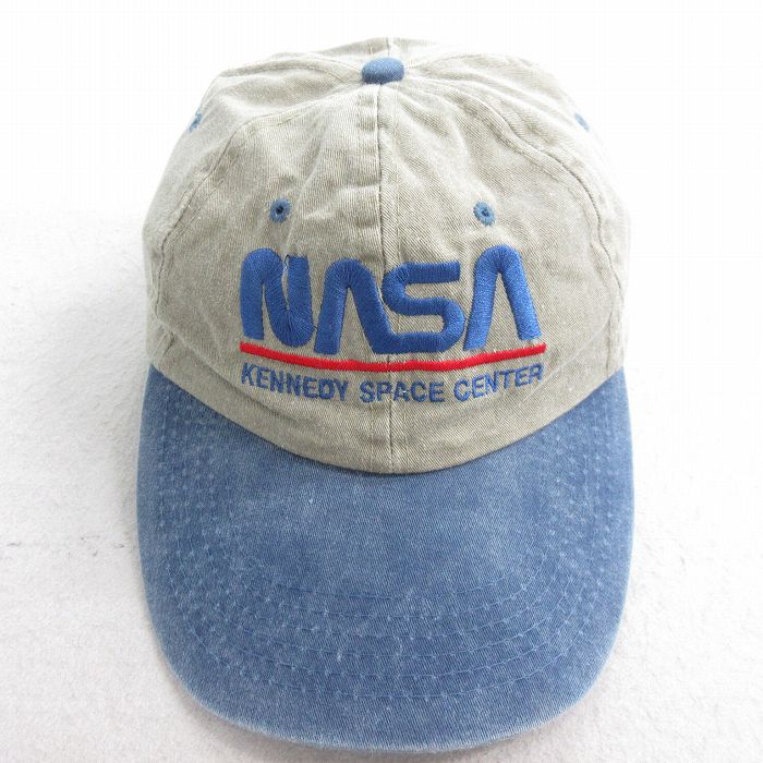 中古 キャップ NASA ナサ 刺繍 ツートンカラー ベージュ他 カーキ 25aug02
