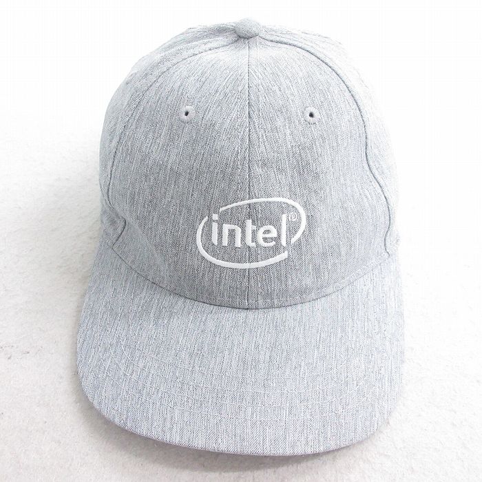 中古 キャップ インテル intel 刺繍 グレー 25aug02