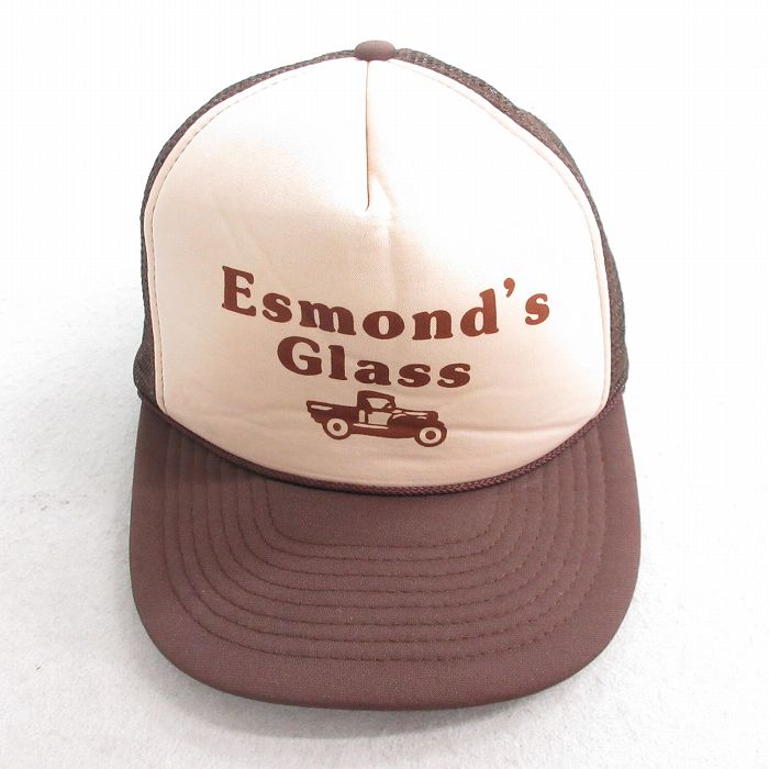中古 メッシュ キャップ 90年代 90s Esmonds Glass ツートンカラー こげ茶他 ブラウン 25aug02