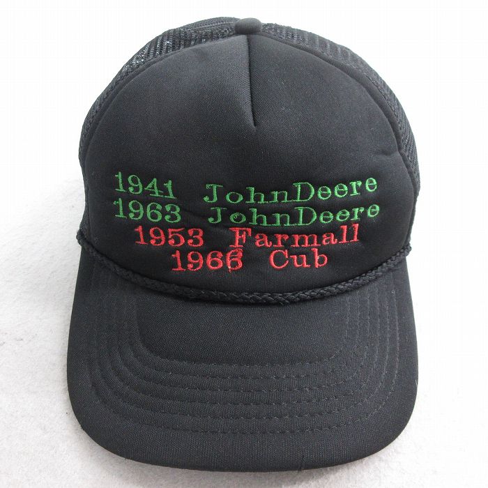 【50%OFF】中古 メッシュ キャップ John Deere 刺繍 黒 ブラック 25aug02