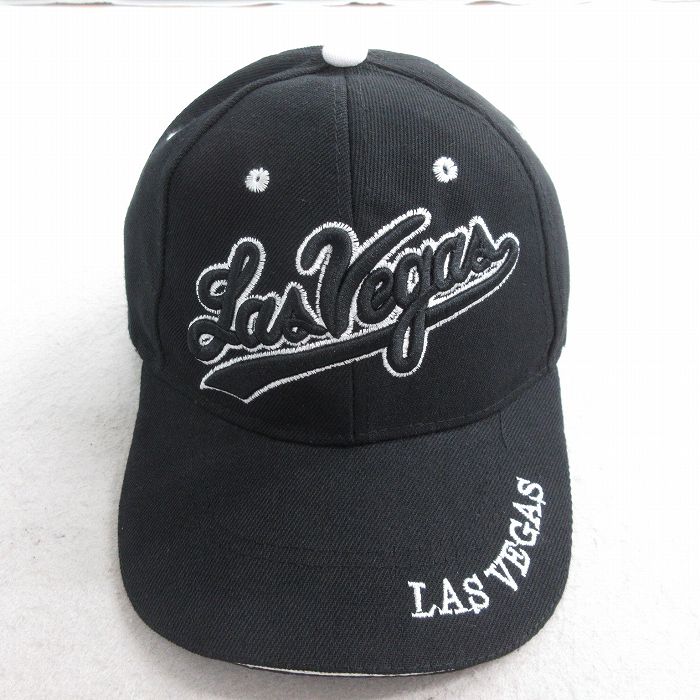 中古 キャップ ラスベガス 刺繍 黒 ブラック 25aug02