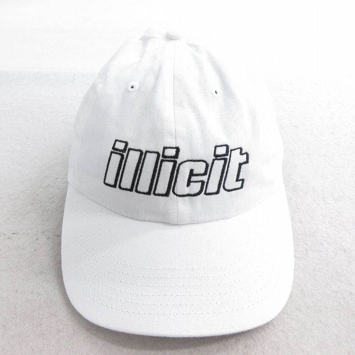 【50%OFF】中古 キャップ illicit 刺繍 コットン 白 ホワイト 25aug02