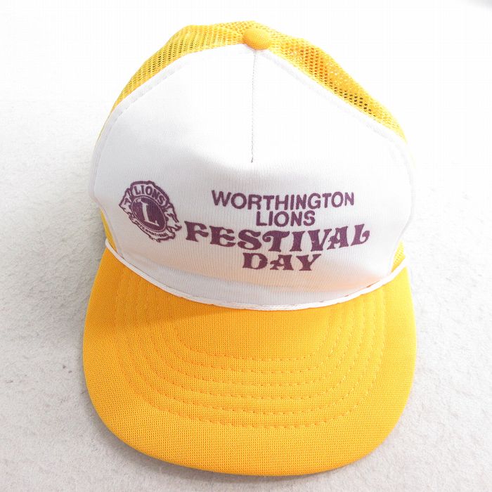 中古 メッシュ キャップ 90年代 90s FESTIVAL ツートンカラー 黄他 イエロー 25aug04