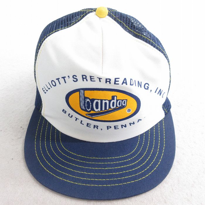 中古 メッシュ キャップ 90年代 90s bandog ツートンカラー USA製 紺他 ネイビー 【spe】 25aug04