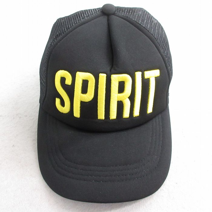 中古 メッシュ キャップ SPIRIT スニッカーズ 刺繍 黒 ブラック 25aug04
