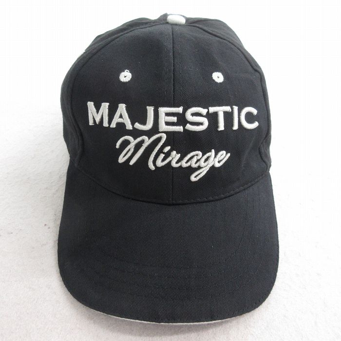 中古 キャップ MAJESTIC 刺繍 黒 ブラック 25aug04