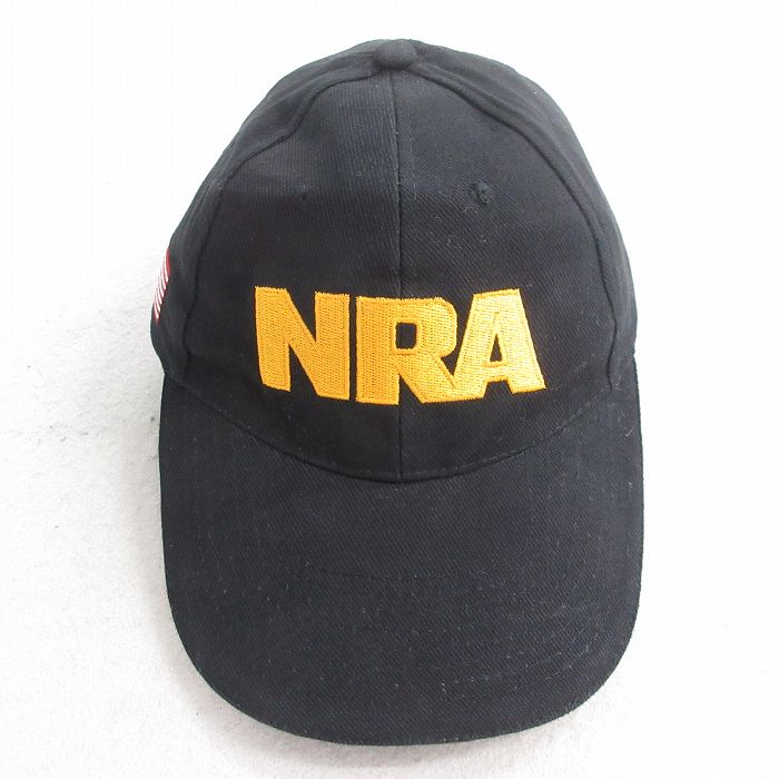【20%OFF】中古 キャップ NRA 星条旗 刺繍 黒 ブラック 25aug04