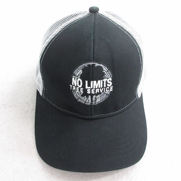 中古 メッシュ キャップ NO LIMITS 刺繍 ツートンカラー 黒他 ブラック 25aug04