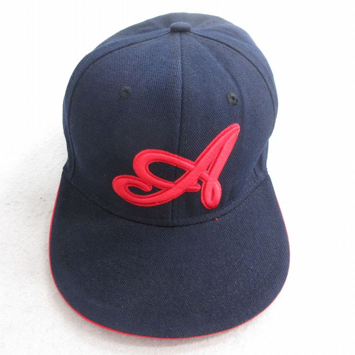 中古 キャップ MLB アトランタブレーブス 刺繍 紺 ネイビー メジャーリーグ ベースボール 野球 25aug04