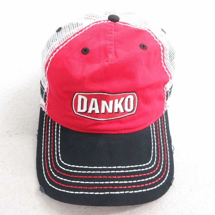 【20%OFF】中古 メッシュ キャップ DANKO 刺繍 マルチカラー 赤他 レッド 25aug07