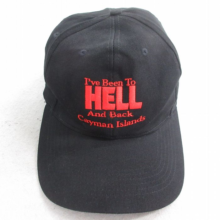 中古 キャップ HELL 刺繍 コットン 黒 ブラック 25aug07