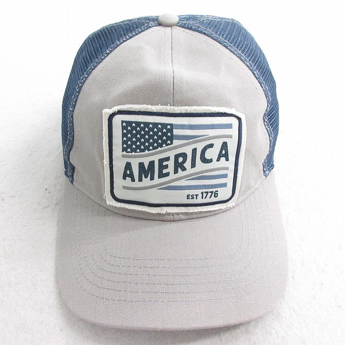 【20%OFF】中古 メッシュ キャップ AMERICA 星条旗 ツートンカラー グレー他 25aug07
