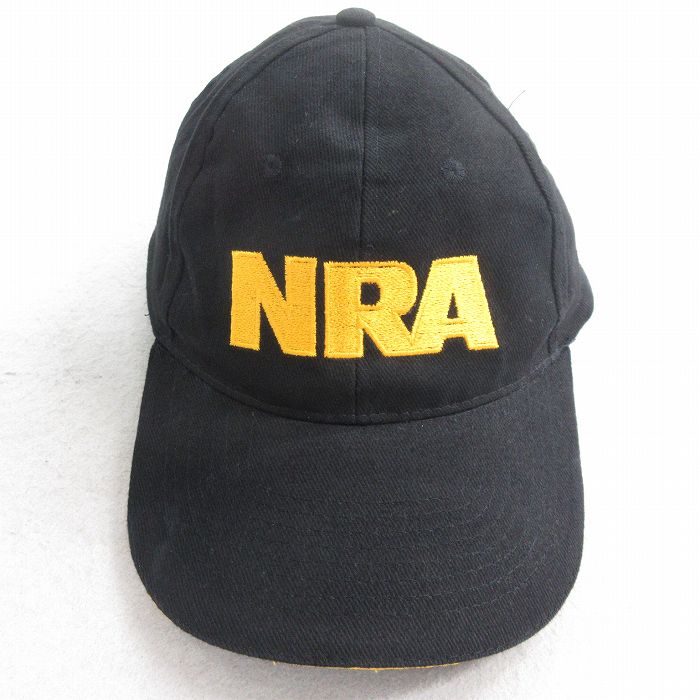 中古 キャップ NRA 星条旗 刺? コットン 黒 ブラック 25aug07