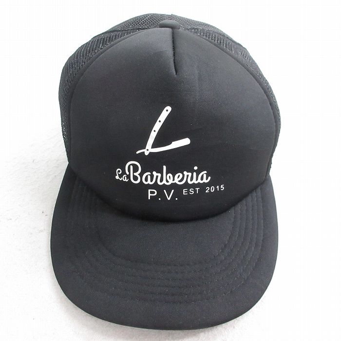 中古 メッシュ キャップ Barberia 黒 ブラック 25aug07